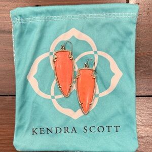Kendra Scott Vibrant Coral Statement Earrings